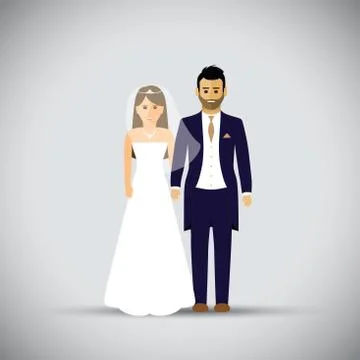 Wedding couple Stock Illustration