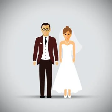 Wedding couple Stock Illustration