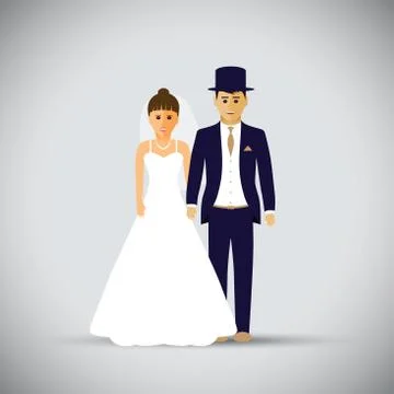 Wedding couple Stock Illustration