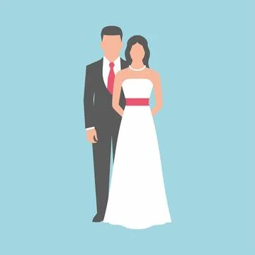 Wedding couple Stock Illustration