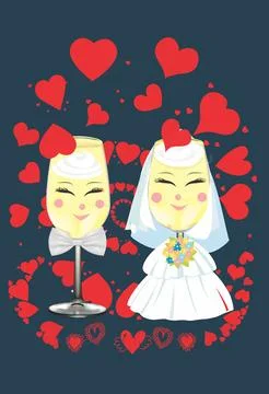 Wedding couple, Stock Illustration