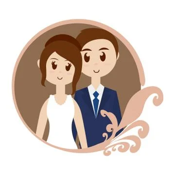 Wedding couple image Stock Illustration
