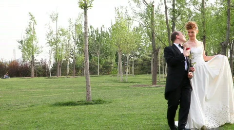 Wedding Couple (joke) Stock Footage 377782