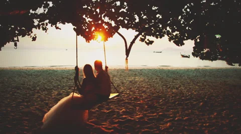 Wedding couple posing in the sunlight Stock Footage 38298098