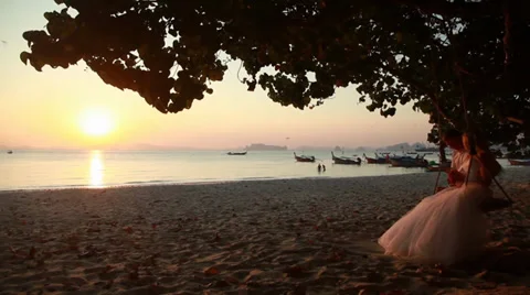 Wedding couple posing in the sunlight Stock Footage 38298239