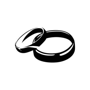 Wedding Couple Ring Vector Illustration Design Stock Illustration