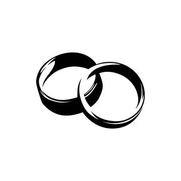 Wedding Couple Ring Vector Illustration Design Stock Illustration