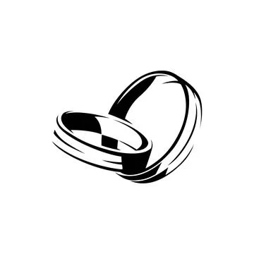 Wedding Couple Ring Vector Illustration Design Stock Illustration