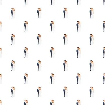 Wedding couple seamless pattern for marriage celebrations Stockillustratie
