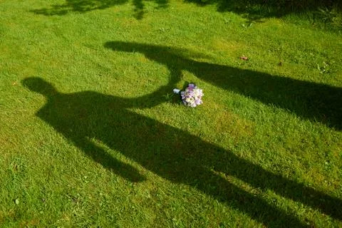 Wedding couple shadow Stock Photos