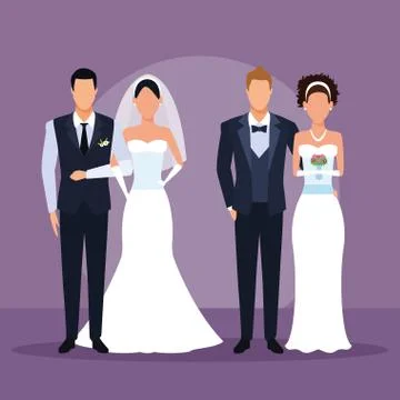 Wedding couple suits Stock-Illustration