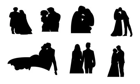 Wedding Couple Vector Collection Stock Illustration