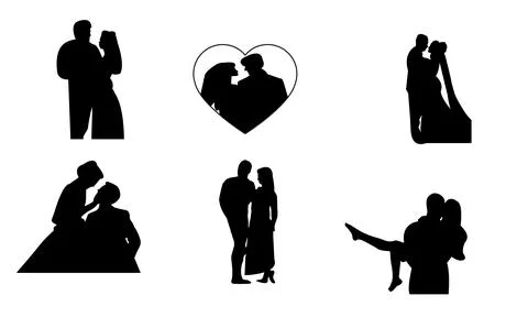Wedding Couple Vector Collection Illustrazione stock