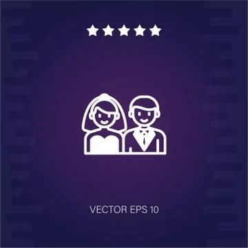 Wedding couple vector icon Illustrazione stock