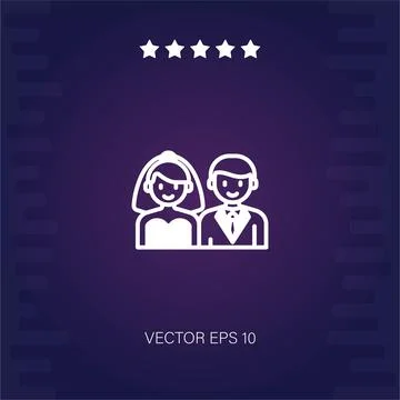 Wedding couple vector icon Illustrazione stock