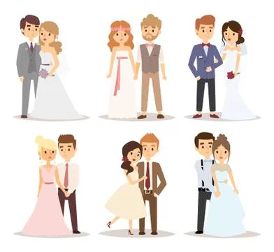 Wedding couple vector illustration Ilustração Stock