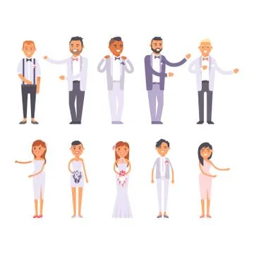 Wedding couple vector people Stock Illustration
