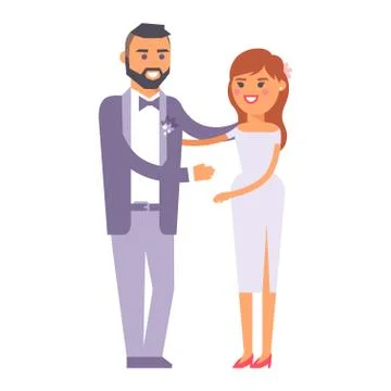 Wedding couple vector people Illustrazione stock