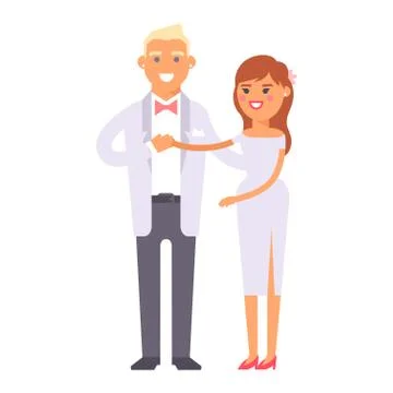 Wedding couple vector people Stock Illustration