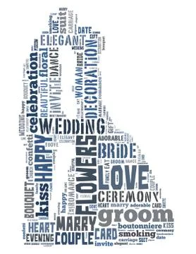 Wedding couple, word cloud concept Ilustração Stock