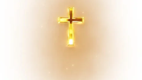 Wedding Cross Background 4K Loop Crystal Golden Bright (Top) 00132 Stock Footage 336246596