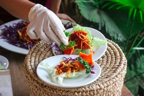 Wedding culinary buffet dinner catering dining food celebration party concept Foto stock