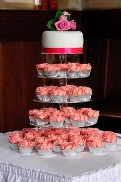 Wedding cup cakes Stock Photos