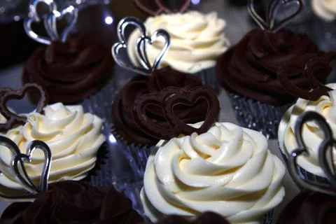 Wedding cupcakes Stock Photos