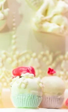Wedding cupcakes. Stock Photos