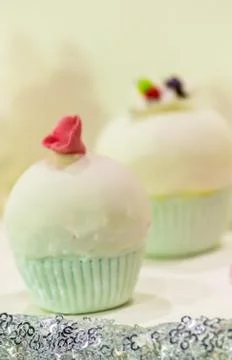 Wedding cupcakes. Stock Photos