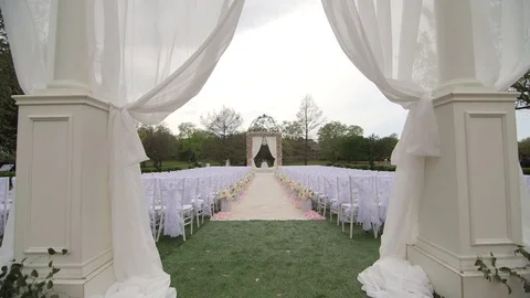 Wedding Curtain Reveal Stock Footage 80205730
