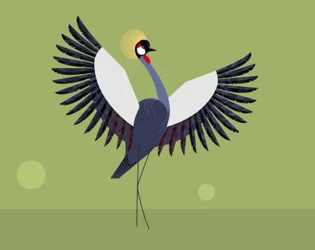 The wedding dance of the crowned crane 스톡 일러스트