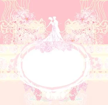Wedding dancing couple background Stock Illustration
