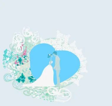 Wedding dancing couple background Stock Illustration