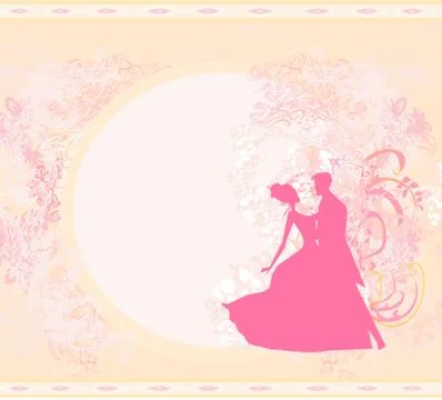 Wedding dancing couple background Stock Illustration