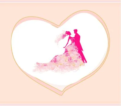 Wedding dancing couple background Stock Illustration