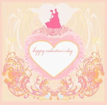 Wedding dancing couple background Stock Illustration