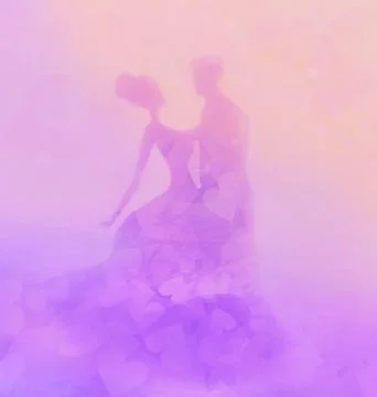 Wedding dancing couple card Stock Illustration