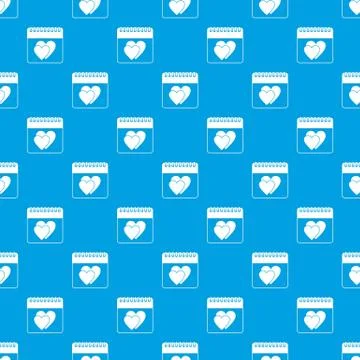 Wedding date day on calendar pattern seamless blue Stock Illustration