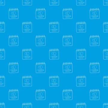 Wedding date pattern vector seamless blue Illustrazione stock
