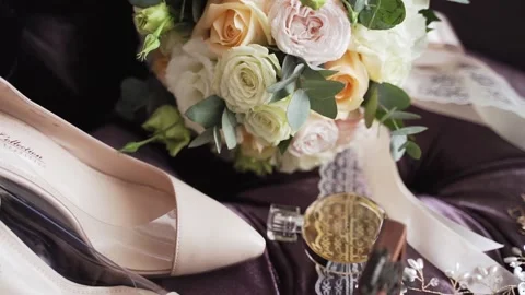 Wedding day attributes Stock Footage 147753116