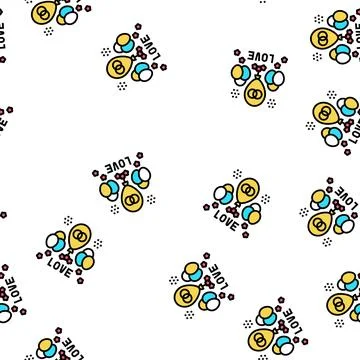 Wedding day balloons decoration vector seamless pattern Stock Illustration