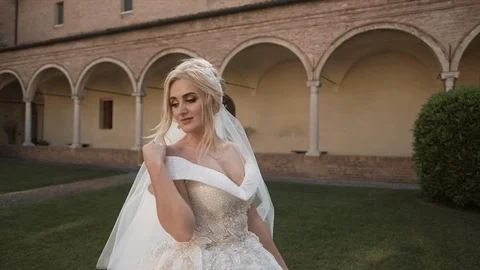 Wedding Day. Bride In The Garden. Stock-Footage 104875015