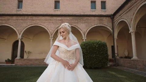 Wedding Day. The Bride Is Standing. Video stock 104875197