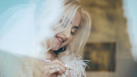 Wedding Day. Bride Writes. Video stock 104868504