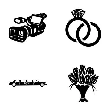 Wedding day celebration conceptual elements collection Stock Illustration