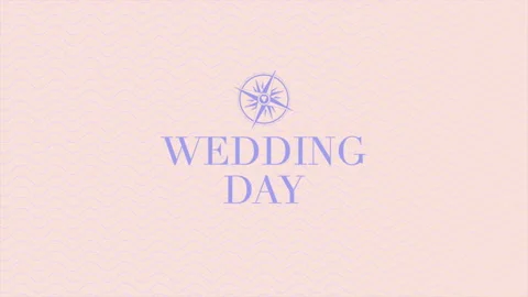Wedding Day with compass on waves pattern Stock Footage 202109068