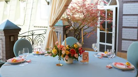 Wedding day event organization table setting decor Photos