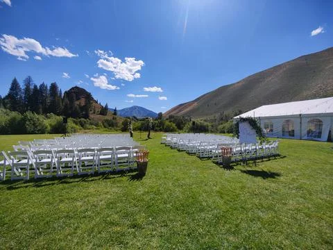 Wedding day set up Stock Photos