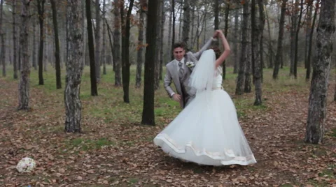 A wedding day of the two happy professional dancers (bride and groom) Video stock 56676053